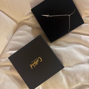 Catbird Diamond Necklace with Silver Dagger Pendant